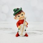 Vintage 1950s Norcrest Pixie Elf With Cello Instrument Christmas Figurine 3 