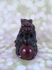 Mini Chinese Dragon Sculpture Red Resin Statue Feng Shui 2 25 Inches High