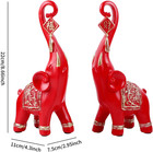 A Pair Elephant Decor For Home  Red Elephant Statues Sculpture Ornament Home Acc