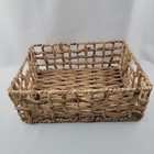 Rectangular Woven Wicker Storage Basket With Handles 16    W X 12    D X 6  H