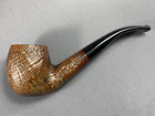 English Made Pipe -  made In London  Blasted Bent  Apple Estate Pipe