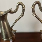 Brass   Copper Bud Vase Ewers- Set Of 2 - Reg  893537 - Vtg Read Description