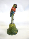 Antique Hubley Cast Brass Bell  Cold Painted  Parrot Bird  Dinner Bell 5  Tall