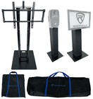 2 Rockville Rtp33-tv Black Totem Dj Speaker lighting Stands W tv Mount dj Facade