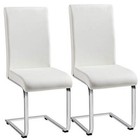 Set Of 2 Modern Dining Chairs Ergonomic Pu Leather Upholstered Metal Legs New