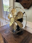 Antique Robbins   Myers Co  Brass 6 Blade Brass Cage 13    3 Speed Fan Runs Great 