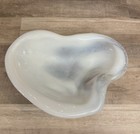 Blenko Art Glass Ashtray  966 Thick White Opalescent Trinket Dish Textured 1960s