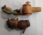 Vintage Damaged Mechanical Carved Wooden Bottle Stopper Cork Lot