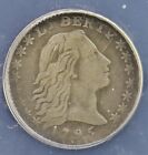 1795 Flowing Hair Half Dime Anacs Vf25-details Plugged repaired