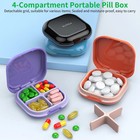 Daily Pill Organizer 4 Compartments  Small Pill Box Portable Travel Pill Case  M