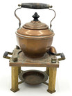 Antique Jos Heinrichs New York Paris Pure Copper Teapot Kettle   Burner Stand