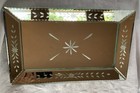 Mirror Vanity Tray With Etched Glass Border Perfume Tray Mirrored