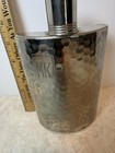 Vintage Silver Plated 10oz West Germany Flask Hammered 8    Tall Tin-lined