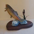 Hand Carved Wooden Rainbow Trout Sculpture Hand Painted Signed 1997 Trophy Fish
