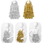 Kids Girls Sparkly Sequin Dance Dress Modern Ballet Jazz Latin Dancewear Costume