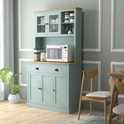 Homcom 71  Kitchen Pantry  Modern Storage Cabinet With Drawers  Glass Doors