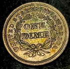 1839 Seated Liberty Silver Dime 10c Rare F-104a R-5 High Grade Au Toned