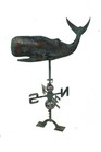 Zeckos Verdigris Finish Metal Whale Weather Vane With Roof Mount