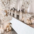 White Velvet Aisle Runner 4ftx20ft For Outdoor Indoor Wedding Ceremony Prom