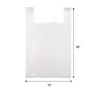 Large White Plastic T-shirt Shopping Bags  case Of 500  - 18  X 8  X 30   