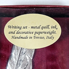 Barnes noble Calligraphy Writing Set W  Metal Quill Ink   Paperweight - Italy