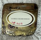 Patricia Cramer Designs Bison Buffalo Brooch Pin Signed Copper Brass Enamel 2x2   