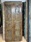 Rustic Carved Vintage Double Doors Reclaimed Wood Nail Studded Barn Doors 80x32