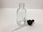 6 Pack - 2oz Clear Boston Glass Bottles With Glass Eye Dropper- New   60 Ml 