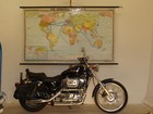 States Earth World Map Shipping Line Train 1967 School Wall Map 202x122