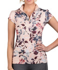 New  Kastel Denmark Blush Watercolor Short Sleeve Quarter Zip Sun Shirt  Xs  89