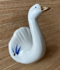 Vtg White Ceramic Duck Goose Head Wall Hook Hanging Towel Apron Nursery Cottage
