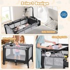 3 In 1 Pack And Play  Portable Baby Playard With Bassinet  Changing Table