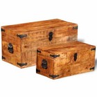 Storage Box Rough Mango Wood Multiple Sizes Included Sturdy Vidaxl