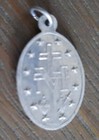 Vintage 1830 Miraculous Mary Silver Tone Coin Pendant Charm Medallion