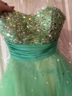 Mori Lee By Madeline Gardner Green Strapless Sequin Tulle Formal Dress 5 6