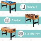 3 In 1 Multi Game Table  48   Foosball Desk W billiards  Soccer  Slide Hockey   