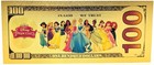Disney Princess 10 Notes Set 24k Gold Plated Foil Bills Ariel Elsa Snow - Xs17