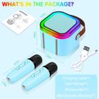 Mini Karaoke Machine Portable Bluetooth Speaker With 2 Wireless Microphones