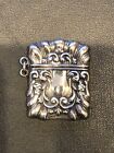 Rare  Vintage Sterling Silver Repousse  Stamp Holder Cir  1900