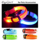 Led Adjustable Dog Collar Blinking Night Flashing Light Up Glow Pets Safety Usa