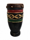 Vintage Handmade Leather Drum 11    African Tribal Style Decor