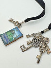 Wuthering Heights Mini Book Ribbon Bookmark With Key Charms  Black Ribbon Gifts