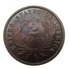 1872 Two Cent Piece Almost Uncirculated Au Coin Excellent Appearance