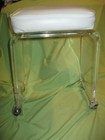 Vintage 1970 s Mcm Heavy Lucite Rialto Vanity Stool Waterfall Bench Vinyl Seat