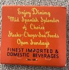 Vtg Matchbook Jai Alai The Metropolitan Restaurant Of The Mid-west Columbus Ohio