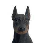 Doberman Pinscher Dog Figurine Universal Statuary 7    Tall Sitting Black Tan Usa