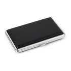 New Plain Black Leather Metal Cigarette Case Holds 14 Cigarettes For 100 s Ci   