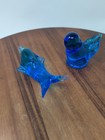 Lot Of 2 Vintage   Bluebird Of Happiness Glass Bird And Dolphin