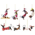 Christmas Dachshund Charm Acrylic 2d Puppy Dog Charm Flat Dachshund Ornaments