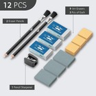 Art Eraser Set  12pcs  Pencil Eraser  Artist White